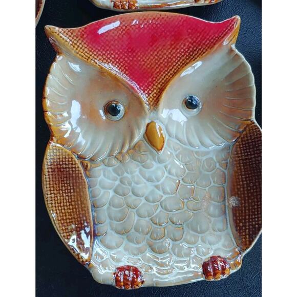 Owl Plate Ceramic-8" Bird Trinket Dish/Serving Dish-Pre-Owned - Picture 3 of 12